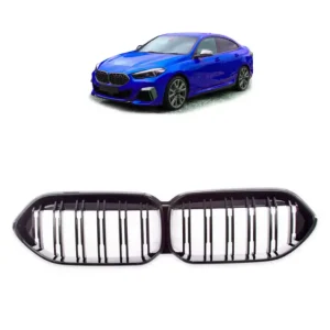Vedd meg online Hűtőrács BMW 2 2020-2024 F44 kétsoros lamellák fényes fekete