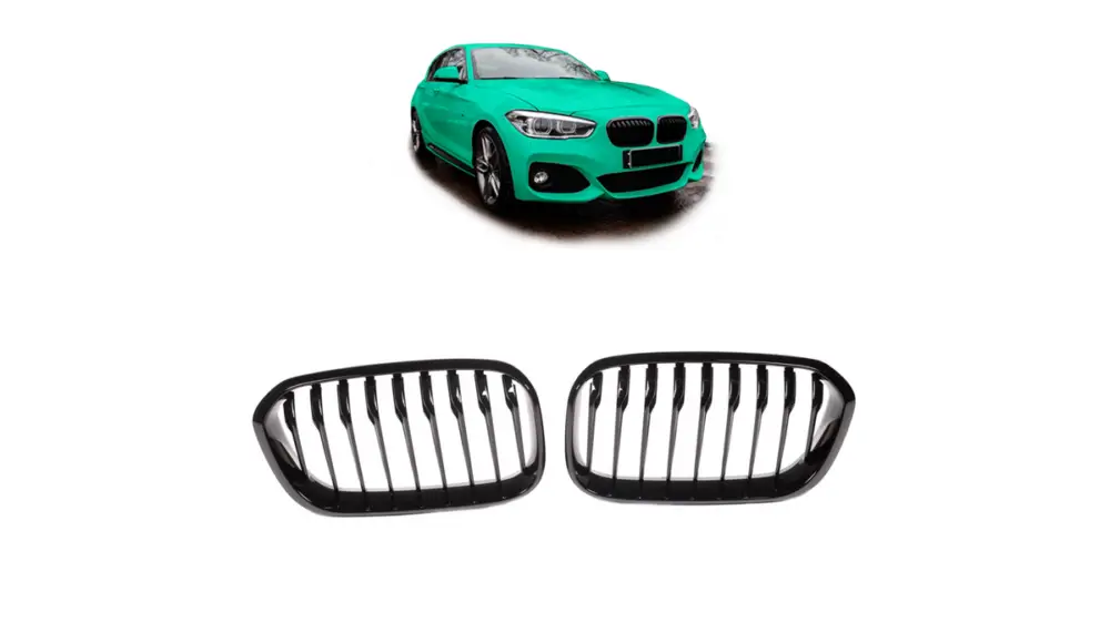 Kedvezményes ár Első hűtőrács BMW 1 2015-2019 F20 F21 facelift fényes fekete egysoros