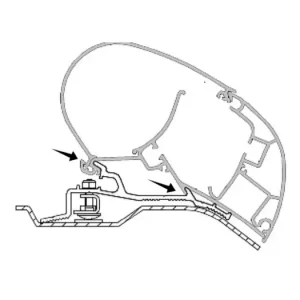 )Adapter Dometic PR 2000 árnyékolóhoz, Fiat Ducato járművekhez (06/2006-tól) Végkiárusítás