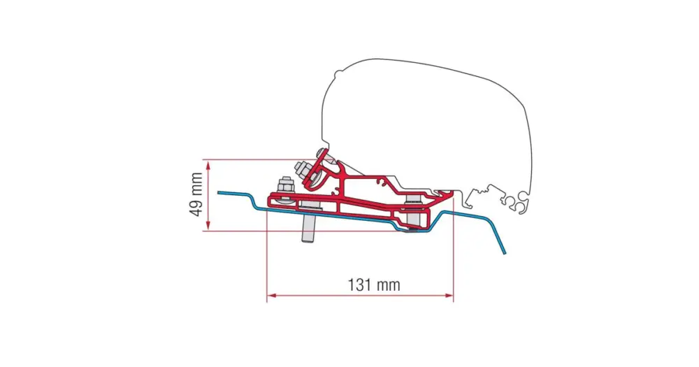Csak ma Adapter Ford Transit H3-hoz, Fiamma F80 árnyékolókhoz