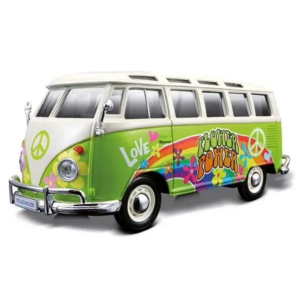 Legnépszerűbb Autómodell Maisto VW busz Samba Samba Hippie Line, 18 cm