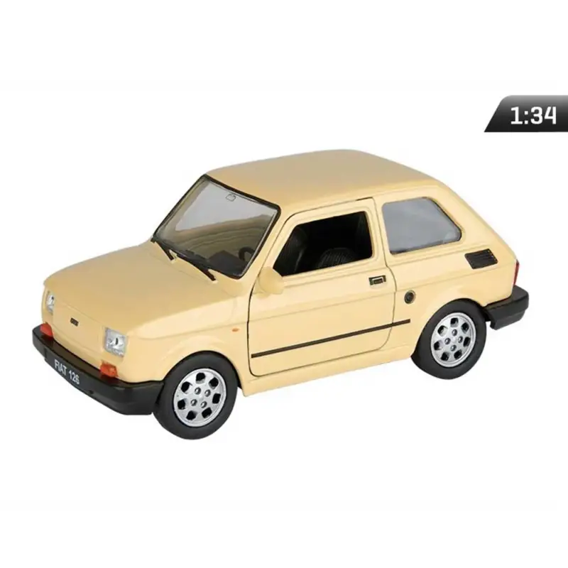 Fiat 126p modellautó 1:34 krém színben Ne maradj le