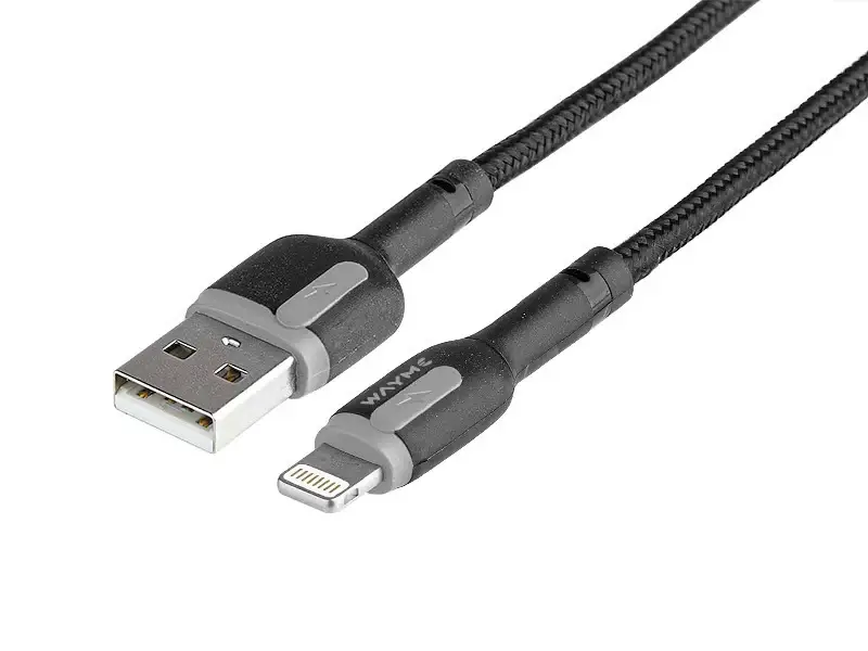 Kedvezményes ár WAYME töltő- és szinkronizáló kábel , 100 cm fonott mikroszálas, USB> Lightning