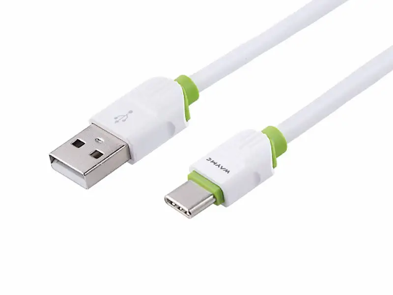 Biztonságos fizetés WAYME töltő- és szinkronizáló kábel, szilikon, kerek, 100 cm, USB> USB-C